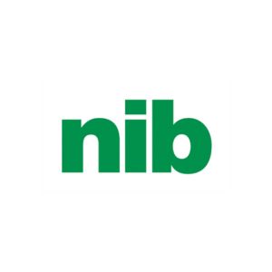 logo of 'nib' in bold green on a white background